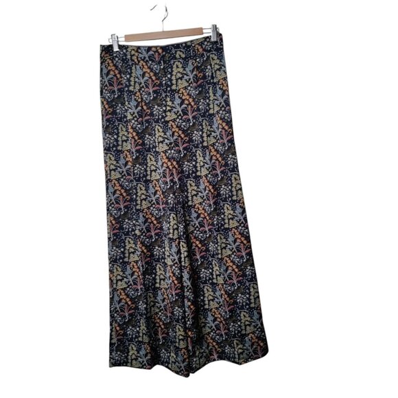 J.Crew Point Sur Jungle Floral Palazzo Pant Size 6 Navy Crepe Wide Leg - Picture 2 of 9